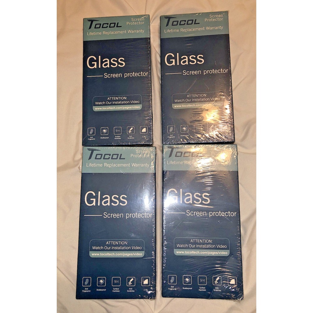 New Tocol Screen Protector Glass Four 6 piece package Lot Galaxy S21EF Clear